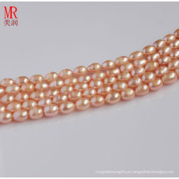 5-6mm Pink Natural Arice Shape Pearl Strand